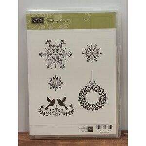 STAMPIN' UP! 121145 NORTHERN HEARTS RUBBER CLEAR MOUNT STAMP SETOF 5 BIRD WREATH